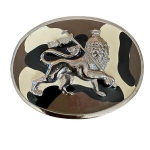 Lion of Judah Rastafarian Belt Buckle Rasta Lion Staff Jewelry Maximalism